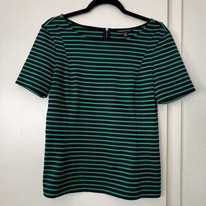 Banana Republic Navy and Green Sriped Women Top
